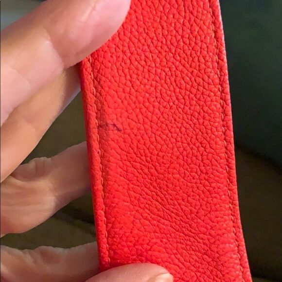 Vince Camuto neon orange drawstring bucket purse - Picture 7 of 8